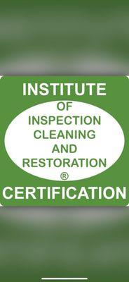 Our Technicians and our Company are IICRC Certified.