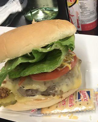 Cheeseburger with Gouda cheese. Yum!