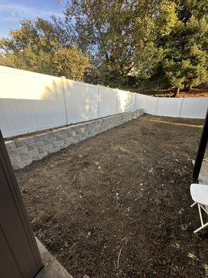 New retaining wall