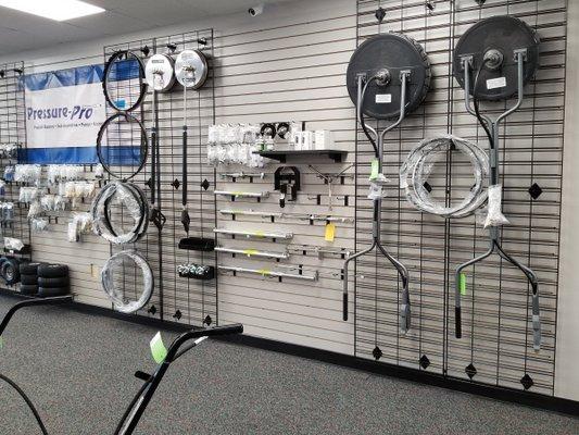 GCE has walls of equipment accessories.