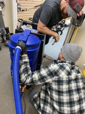 Machine carpet cleaning