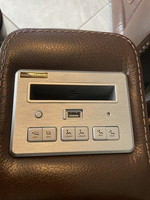 Phone charger and recliner control