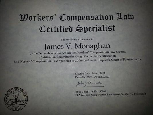 Certified Specialist in Workers' Compensation