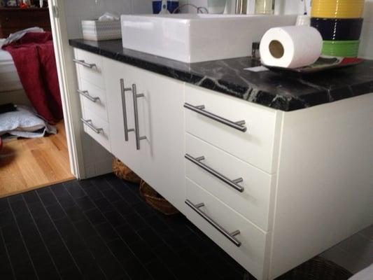 Contemporary wall hung vanity.