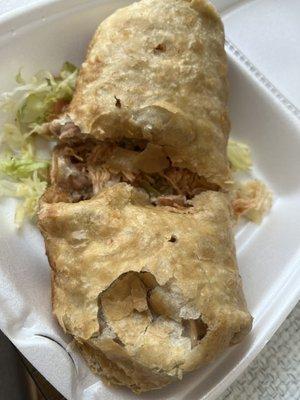 Chicken chimichanga, no cheese, no guacamole, no sour cream