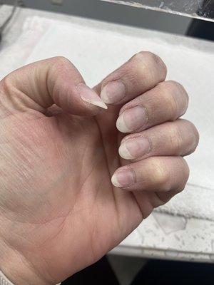 My natural nails with clear sns