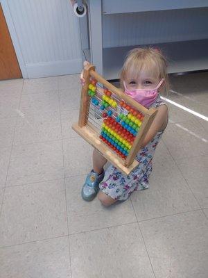 This is my daughter having a great time at the doctor's office