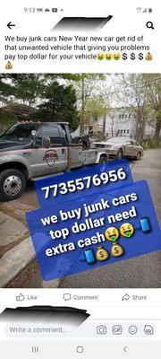 We buy unwanted vehicles and junk cars