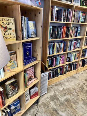 Some of the inside bookshelves and selections.