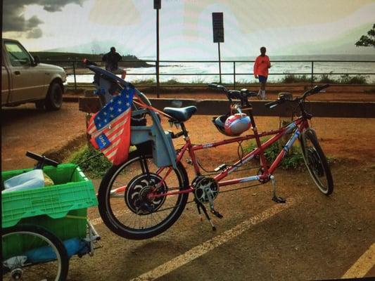 It was so much fun riding this tandom.  The motor is so powerful we went all the way to Haiku up in the hills leaving from Kihei.