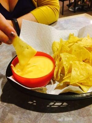 The queso is just cheese wiz.  Save your appetite.