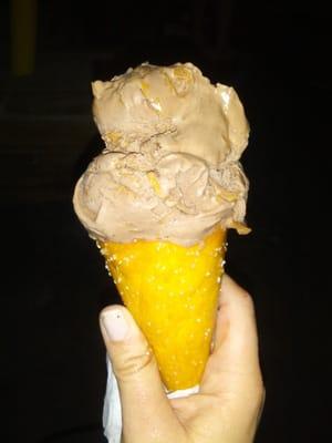 I had to try the pretzel cone! And the most delicious chocolate peanut butter ice cream.