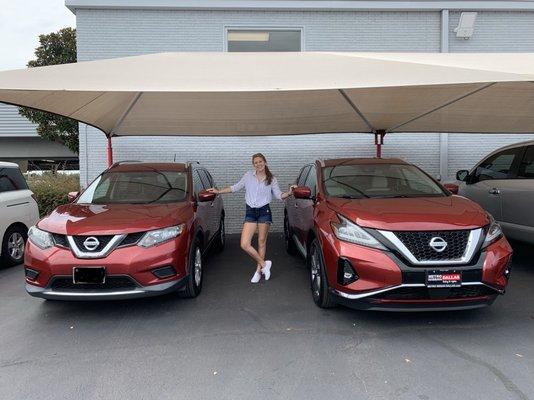 Out with the old, in with the new! It was a step up from my 2014 Rogue to my new 2019 Murano!