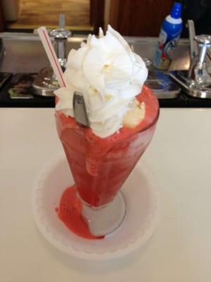 Strawberry ice cream soda