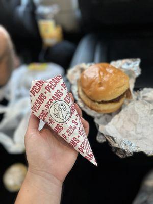 Pecans & Chopped Brisket Sandwich