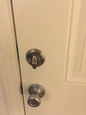 Deadbolt for safety.