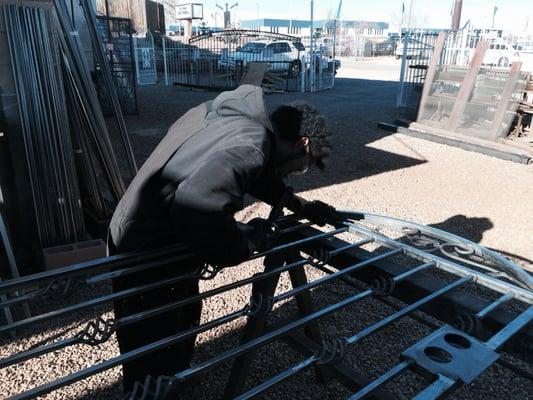 Custom built gate in progress.