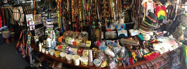 Stickers, lotions, creams, jewlery, books, soap, and shea butter.