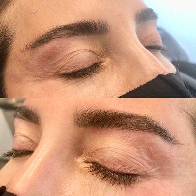 Gorgeous eyebrows after threading and shaping