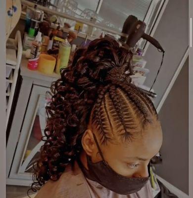 Stitch Braids w| Ponytail Instagram; @mercedes_theglamster