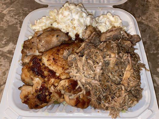 Kalua Pork with Cabbage & BBQ Chicken