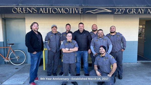 This week is the 9th Anniversary of Oren's Automotive.