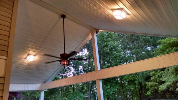 fan and lights on deck