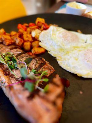 Steak and eggs