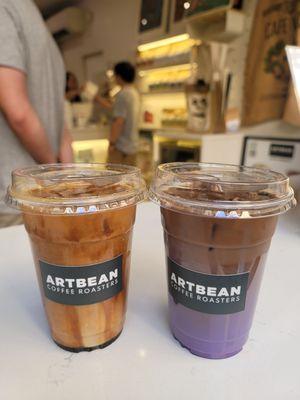 Brown sugar/ ube ice latte