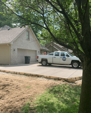 Land prep for concrete drive-way apron