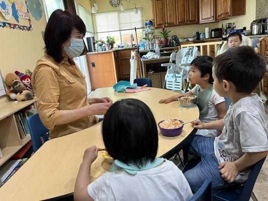 Kids love their yummy Shanghai style noodle soup!