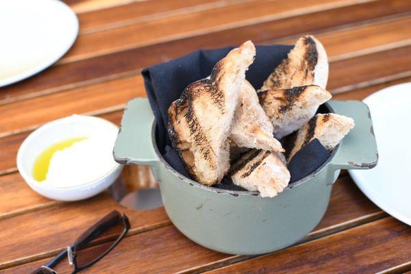 bread service with smoked butter