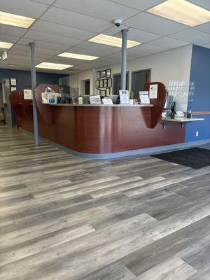 Front office, very clean and organized