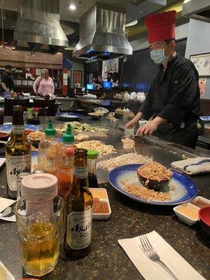 Our amazing chef making us dinner