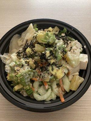 Vegetarian bowl with tofu