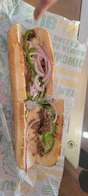 Steak sandwich footlong for $12