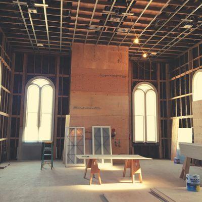 The Bride's entrance - this building will marry something old with something new!