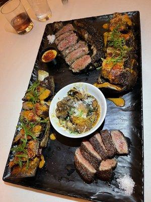 Chef's Beef Flight-Beef Rib, Ribeye, NY Strip and Waygu Strip