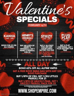 Valentine's Day Specials