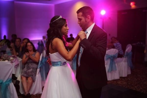 Quinceñera Event... Daughter/Father Dance... Up Lighting provided with Intelligent Lighting