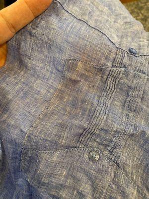 Splotches on an irreplaceable linen guayabera.