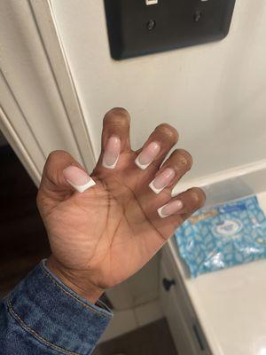 French acrylic gel manicure..nail tech suggested this style. Loved it.