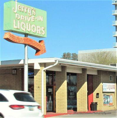 Jerry's Drive-In Liquors in Tempe has a way cool retro sign that makes it easy to spot.