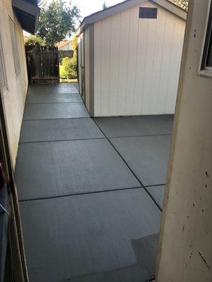 Side yard with all concrete added