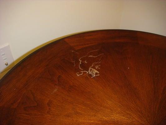 Scraped Wood End-Table on February 28, 2015