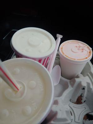 Milkshakes and sugar free egg custard snowball.