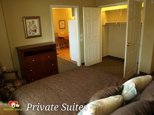 We offer Private Suites for couples as well as individual suites all with private bathrooms.