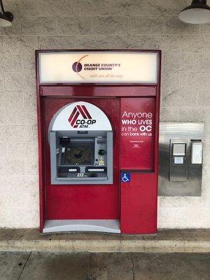 The outdoor ATM is accessible 24/7.