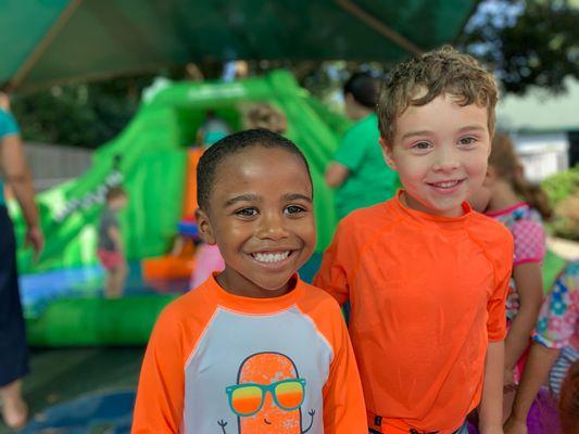 A couple of our boys having fun in the sun on one of our splash days!