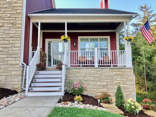 The colors, the feel, the air, the sun, everything has come together perfectly to showcase our well crafted porch renovation!